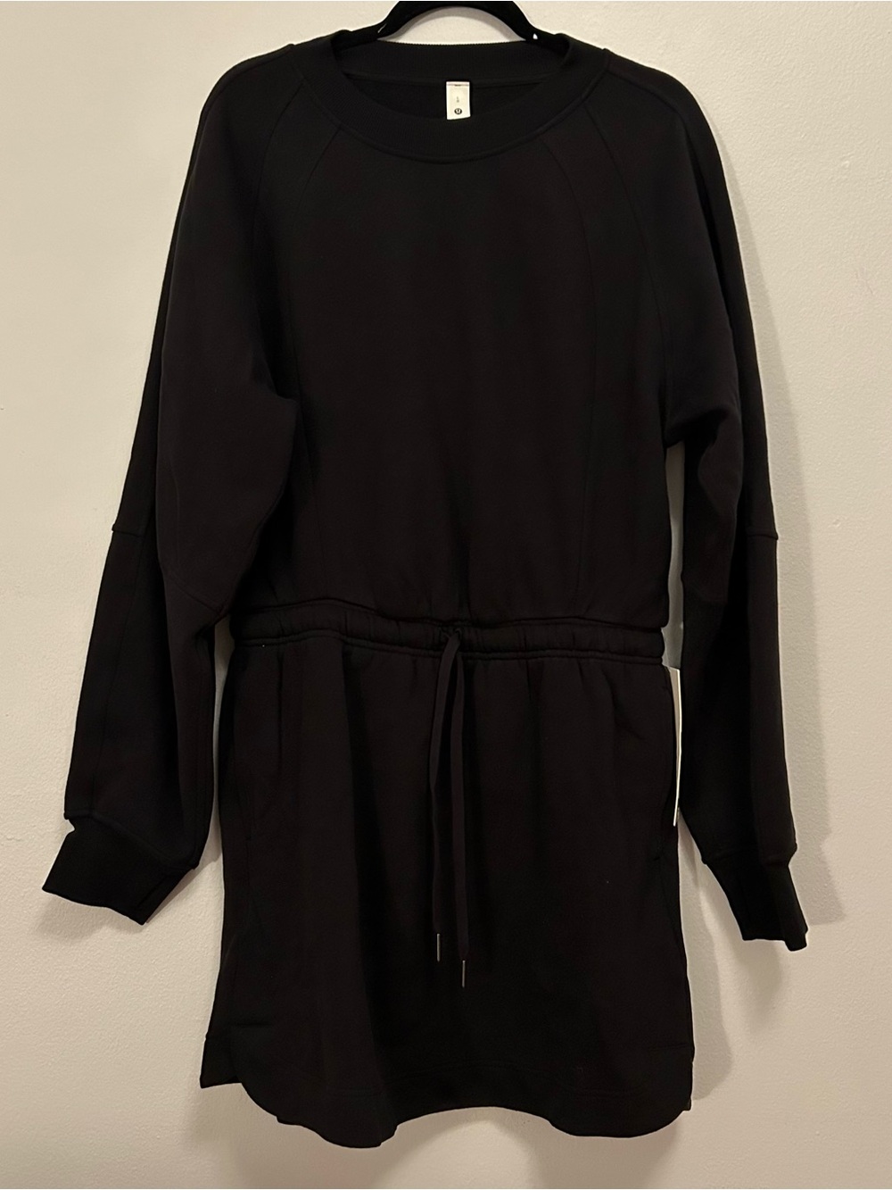 lululemon athletica Black Sweatshirt Shorts Jumpsuit with waist tie